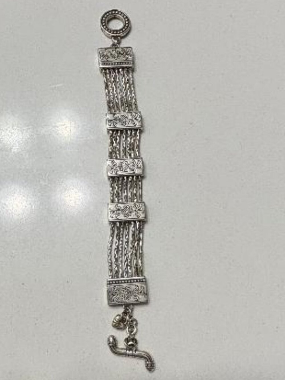 Brighton Bracelet Vintage Ophelia LOVE Multi Strand braided cable Retired Piece